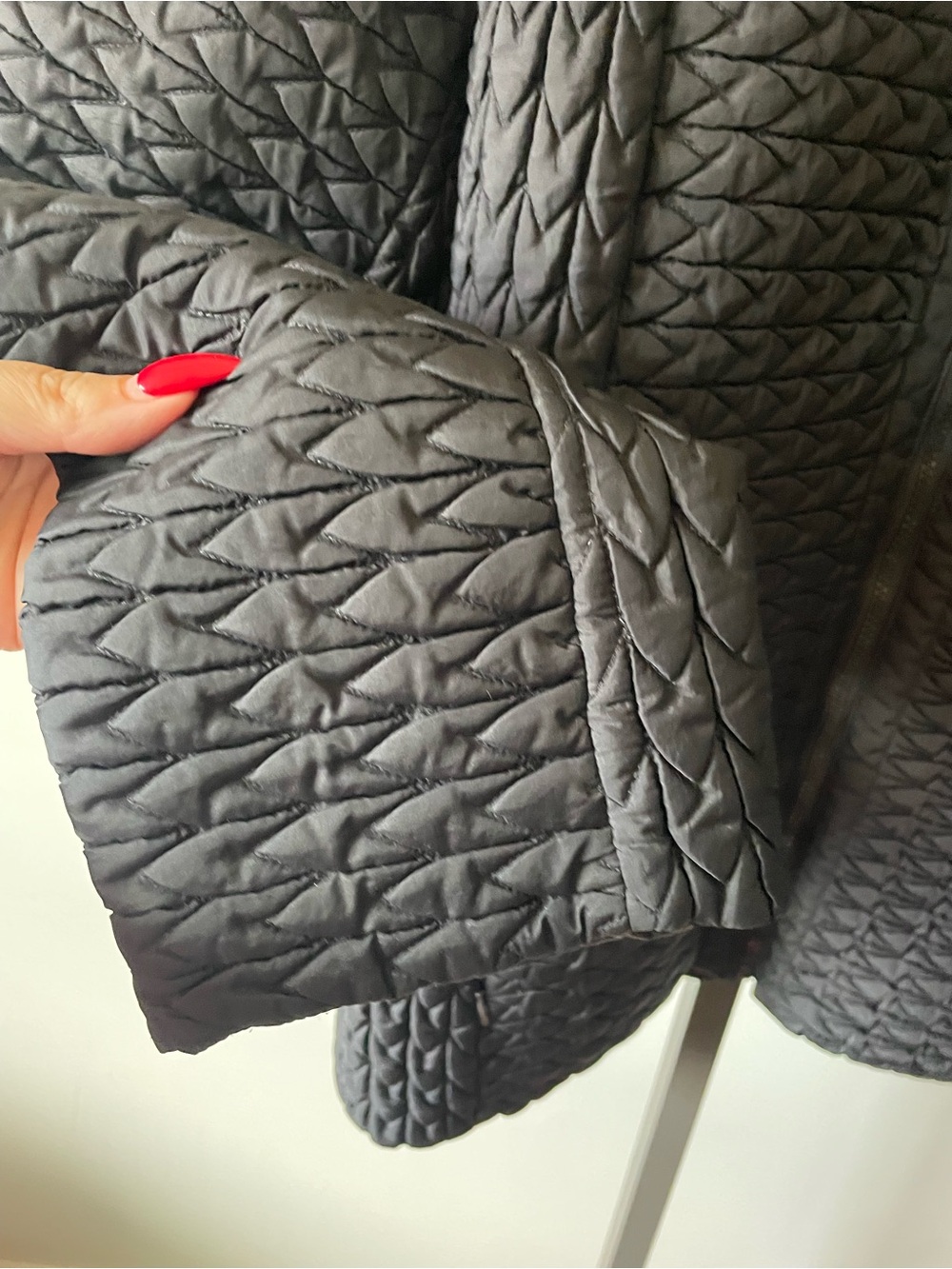 Anne Klein Textured Quilted Geometric Zip Jacket XL Black - Picture 6 of 11